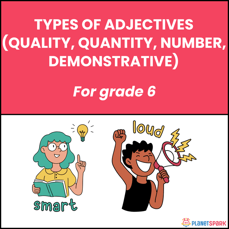 Class 6 Grammar Worksheet on Types of Adjectives