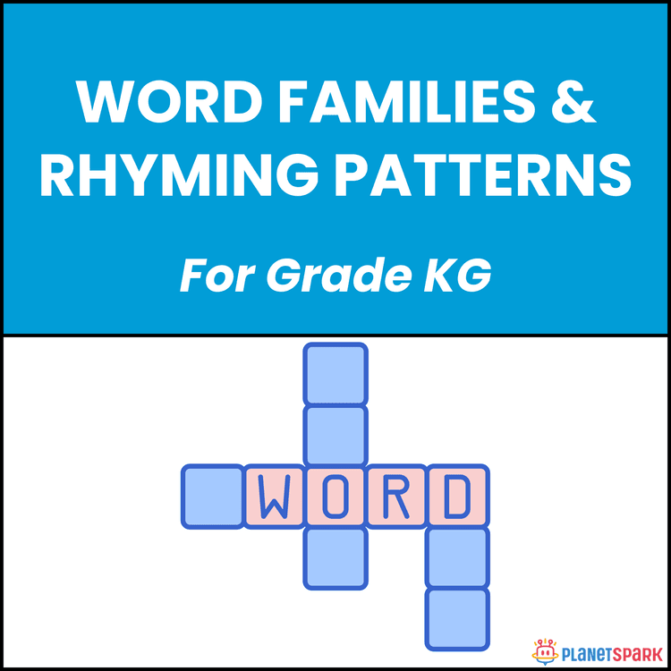 Class KG English Worksheet on Word Families and Rhyming