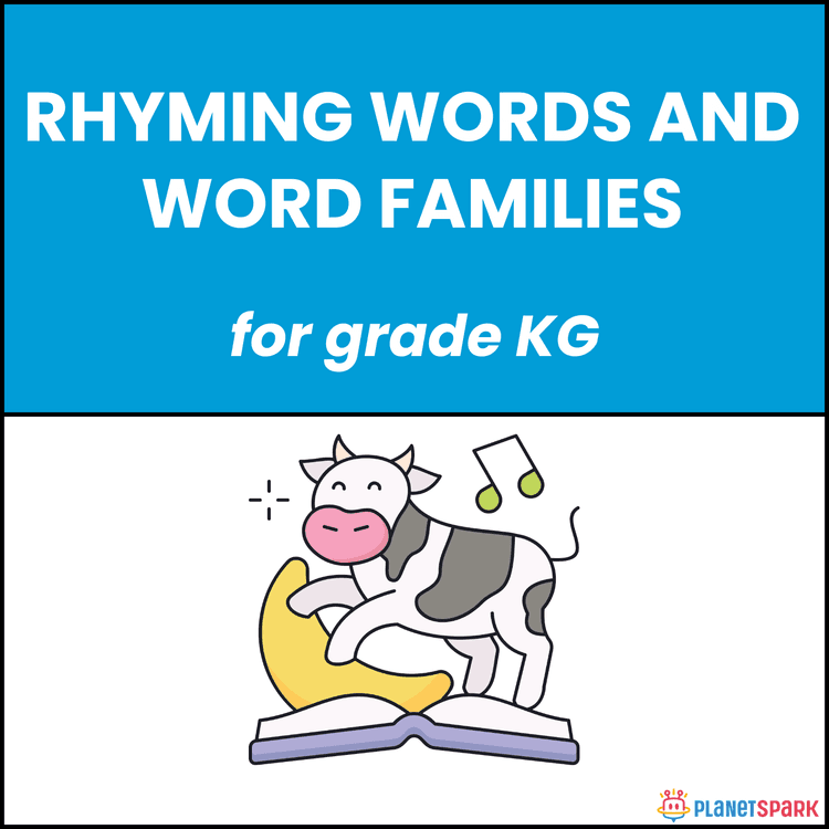 Class KG Grammar Worksheet Rhyming Word Families