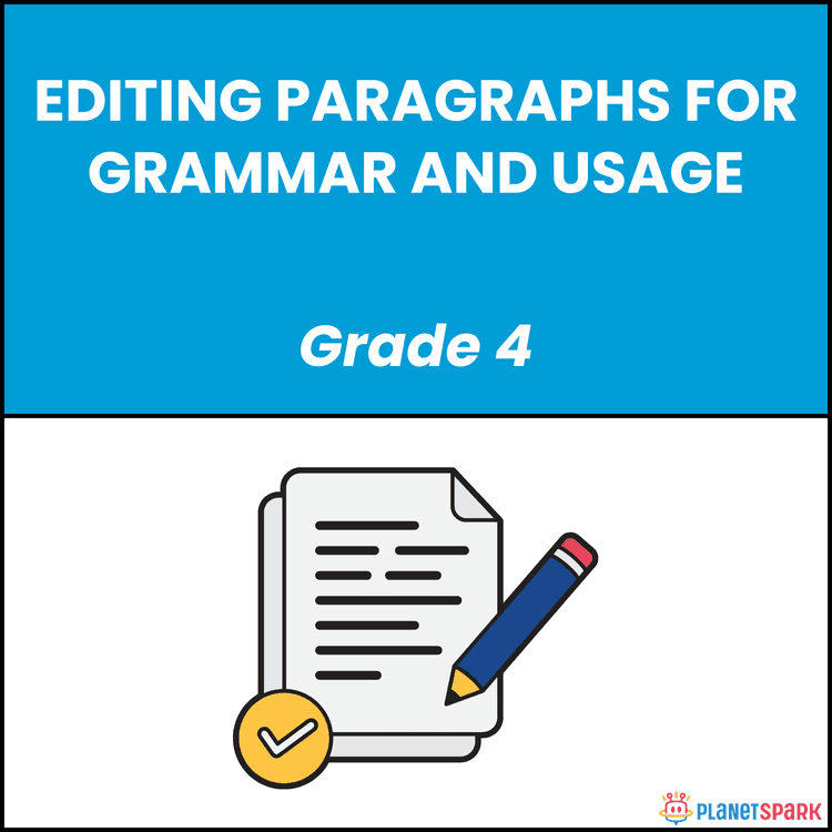 Class 4 English Grammar Worksheet Editing Paragraphs