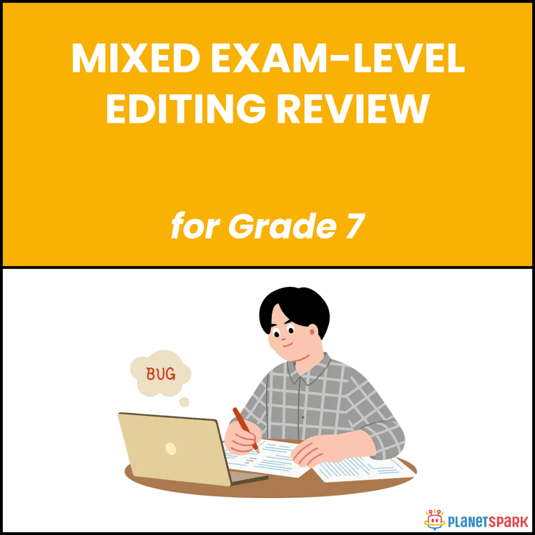 Class 7 Mixed Editing Worksheet for Exam Review