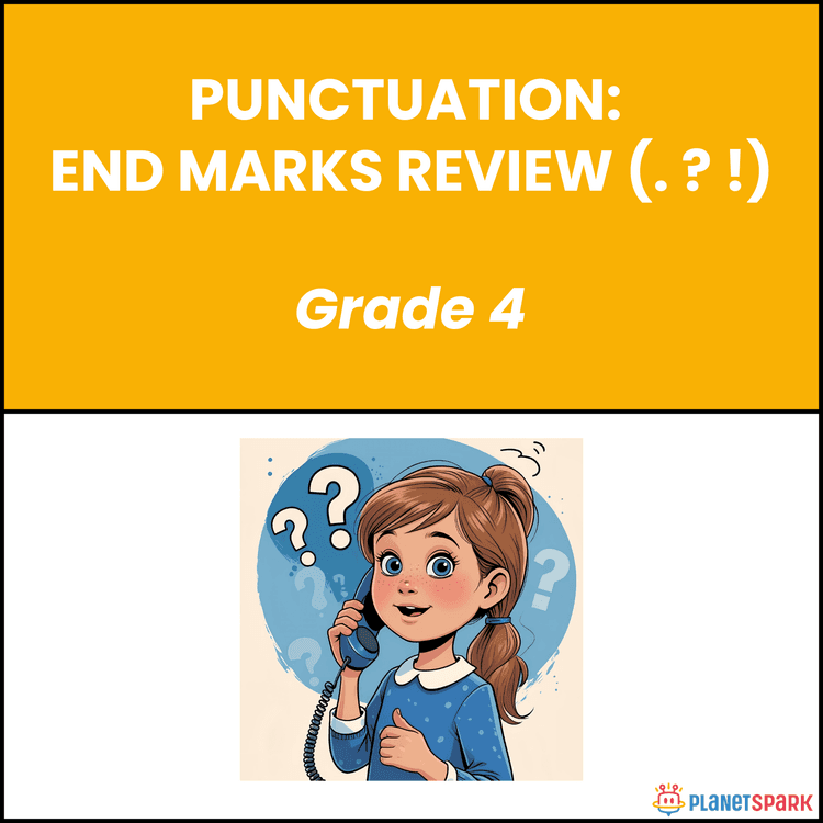 Class 4 English Worksheet End Marks Review