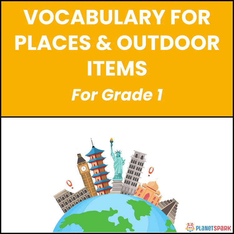 Class 1 English Worksheet on Places and Outdoor Items