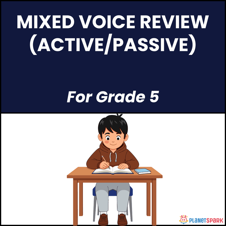 Class 5 Grammar Worksheet on Active/Passive Voice