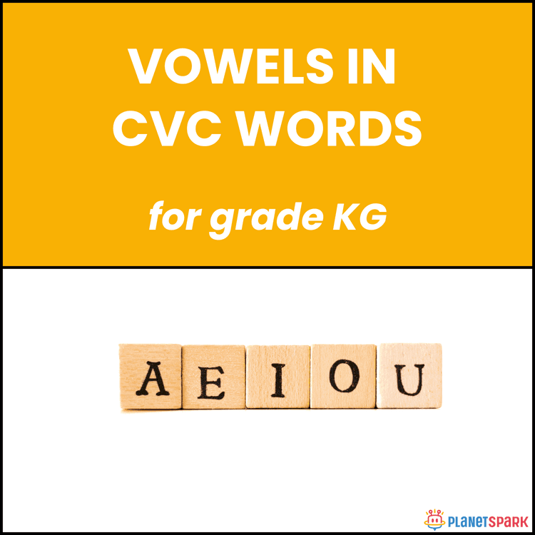 Class KG English Worksheet Vowels in CVC Words