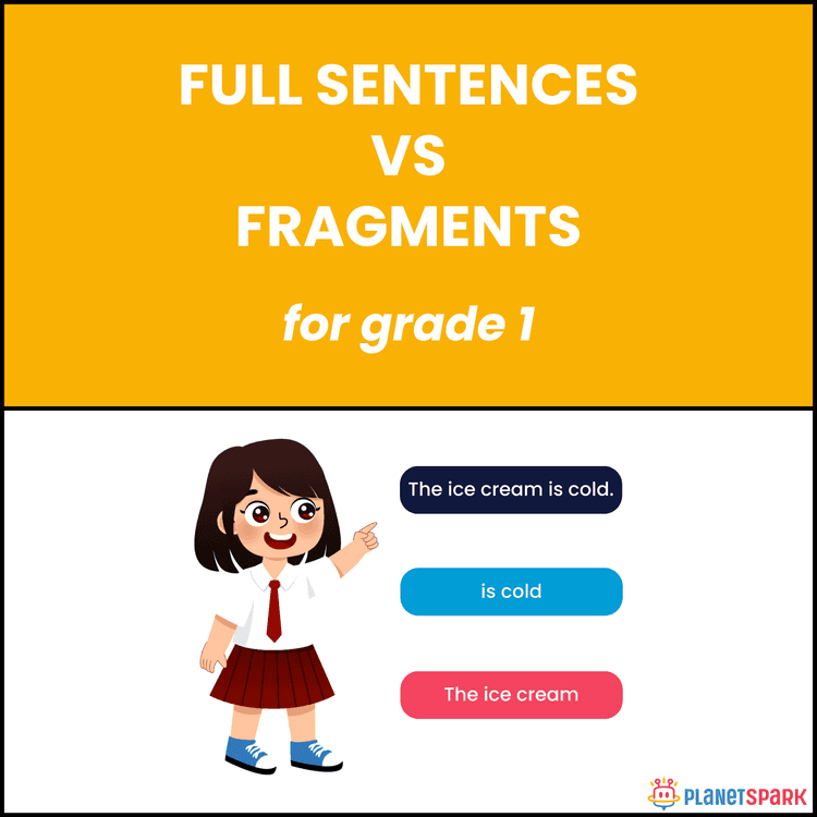 Class 1 Grammar Worksheet on Sentence Fragments