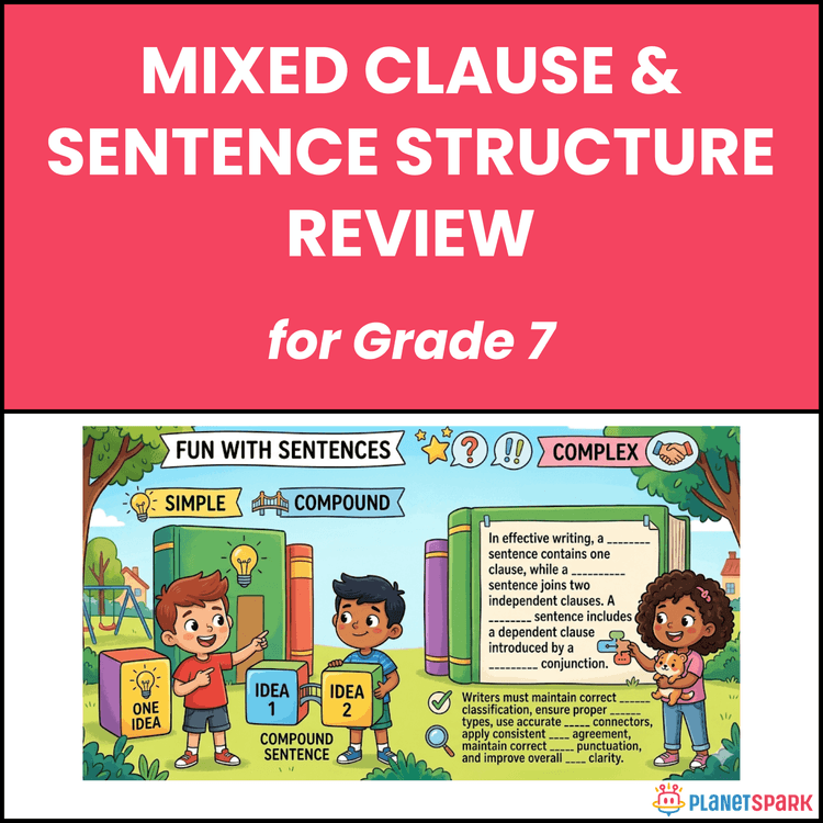 Class 7 Worksheet on Clause Structure Review