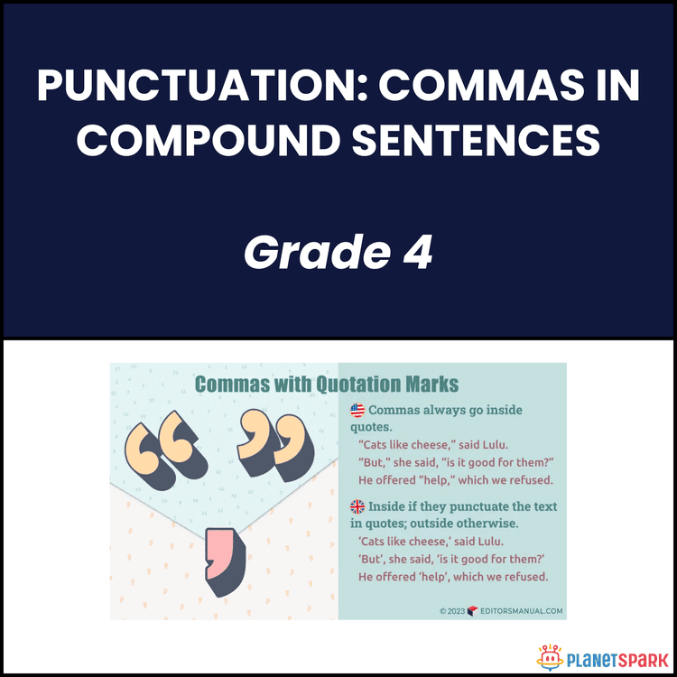 Class 4 Grammar Worksheet Commas Compound Sentences