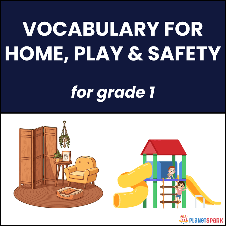 Class 1 English Worksheet for Home Play Safety