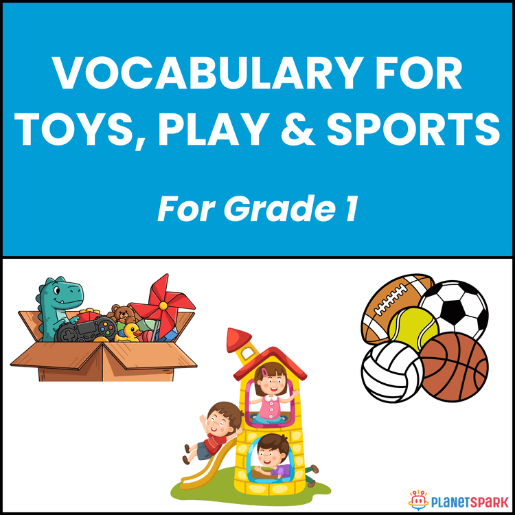 Class 1 English Worksheet on Toys, Play Things and Sports