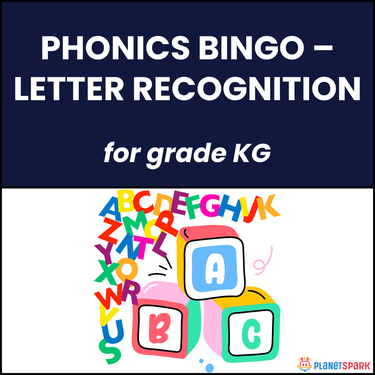 Class KG English Worksheet Letter Recognition Bingo