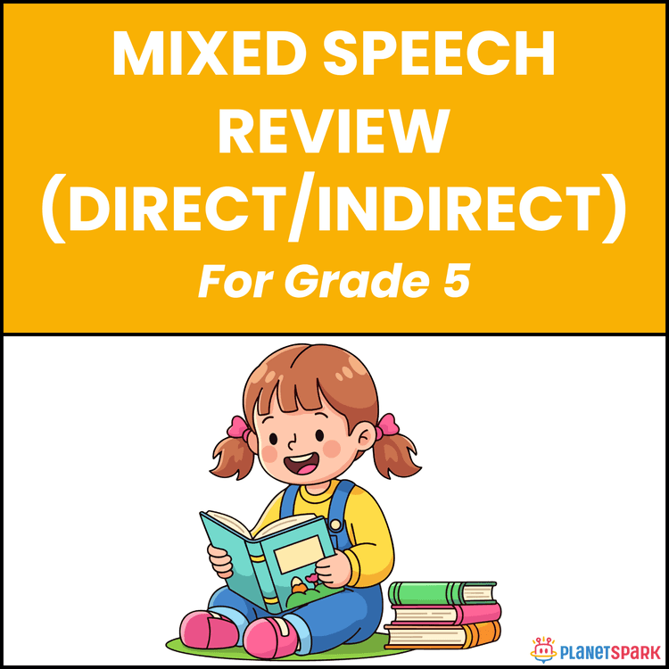 Class 5 Grammar Worksheet on Direct/Indirect Speech