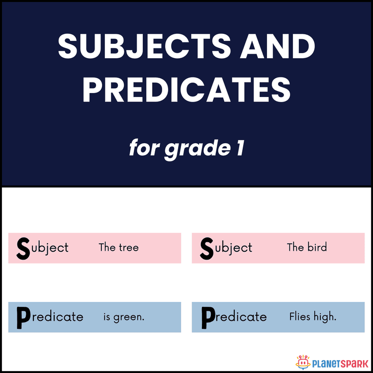 Class 1 Grammar Worksheet on Subjects and Predicates