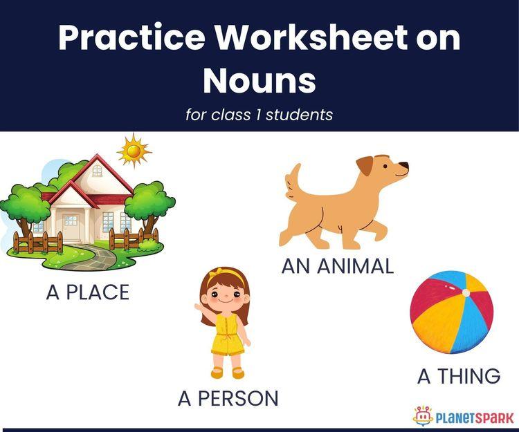 Class 1 Grammar Practice – Naming Words Worksheet