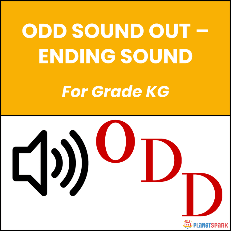 Class KG English Worksheet on Odd Ending Sounds