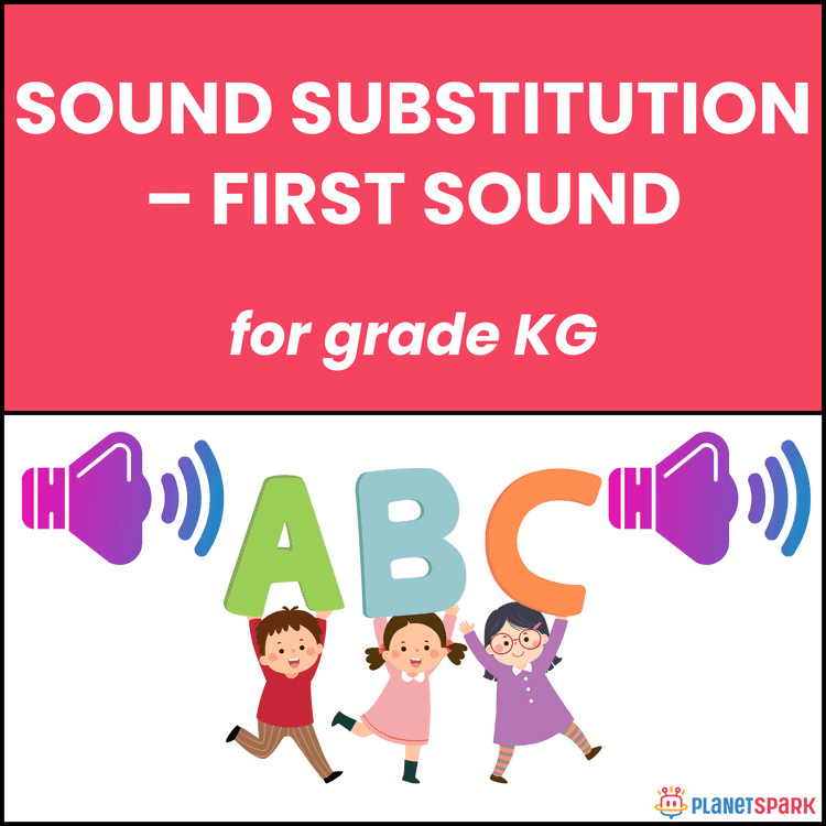 Class KG Grammar Worksheet First Sound Substitution