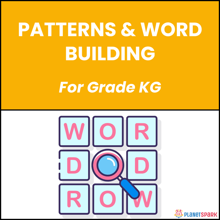 Class KG Grammar Worksheet on Patterns and Word Building