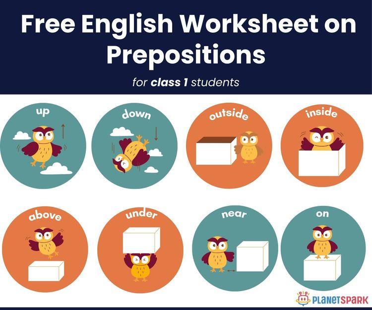 Class 1 Grammar Practice – Prepositions Worksheet