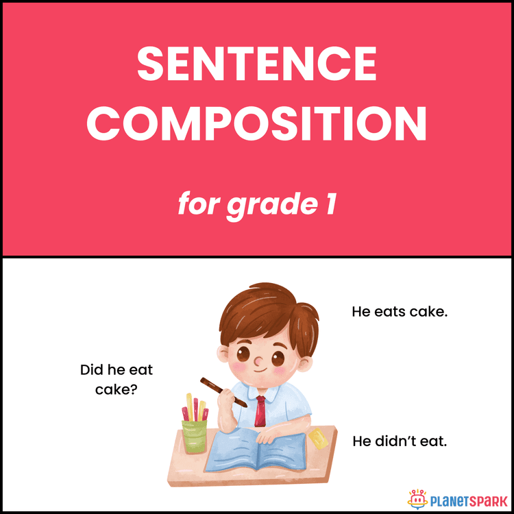 Class 1 English Worksheet on Sentence Composition