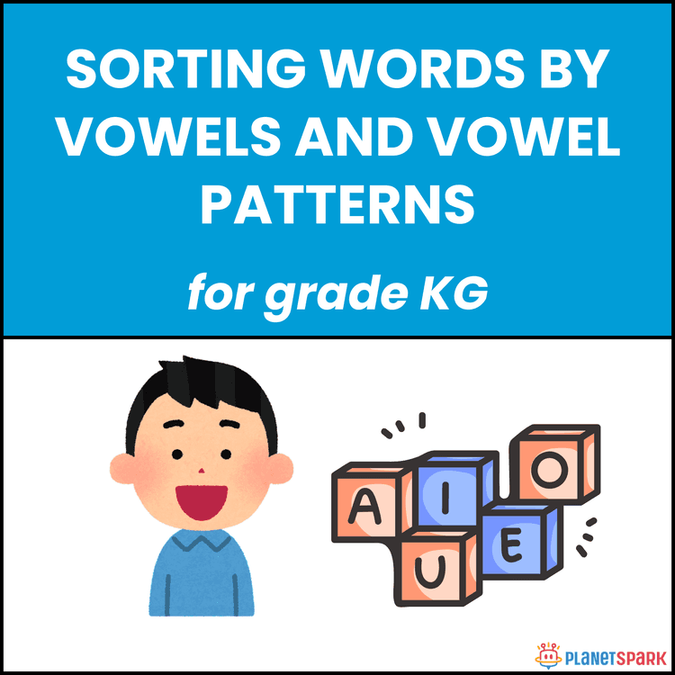 Class KG English Worksheet Sorting Vowels Vowel Patterns