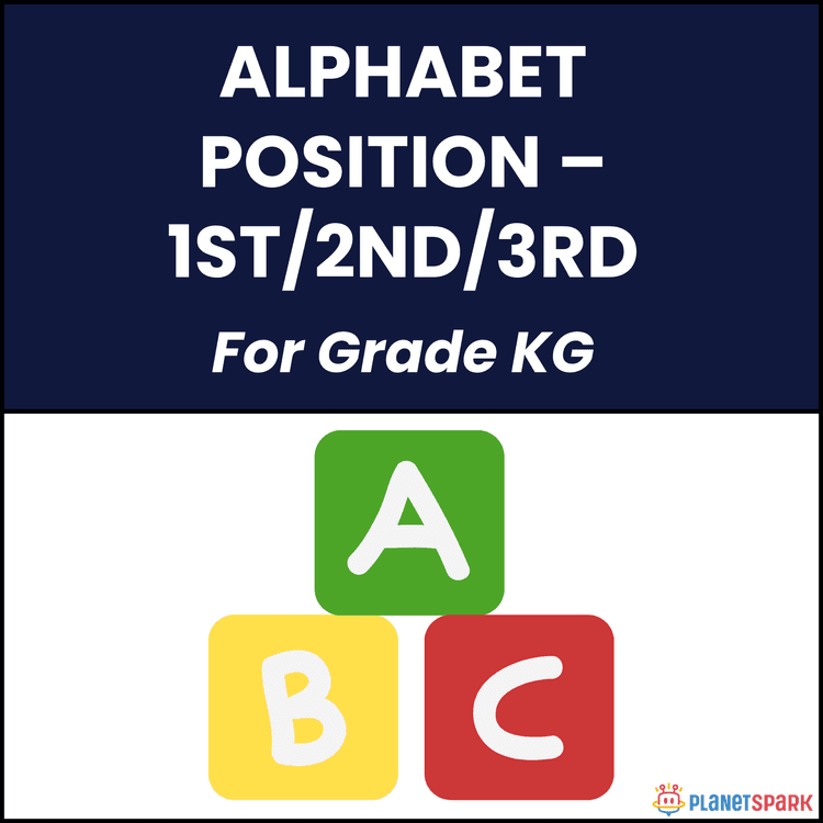 Class KG English Worksheet on Alphabet Positions