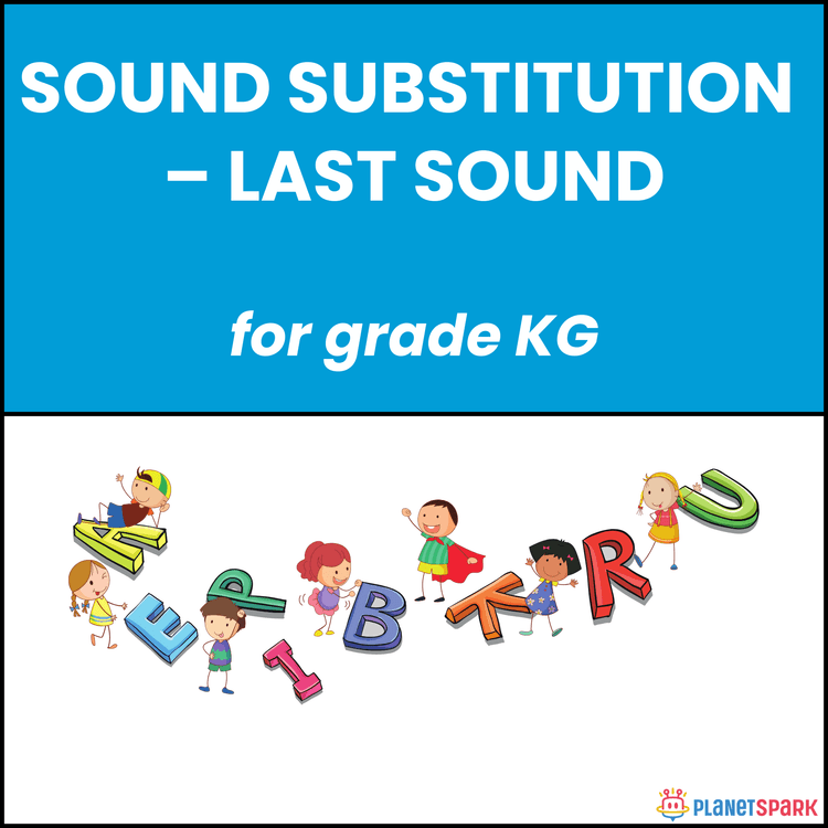Class KG English Worksheet Last Sound Substitution