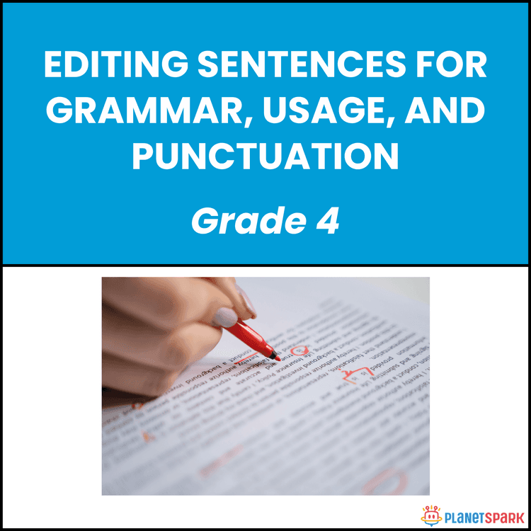 Class 4 English Worksheet Editing Sentences