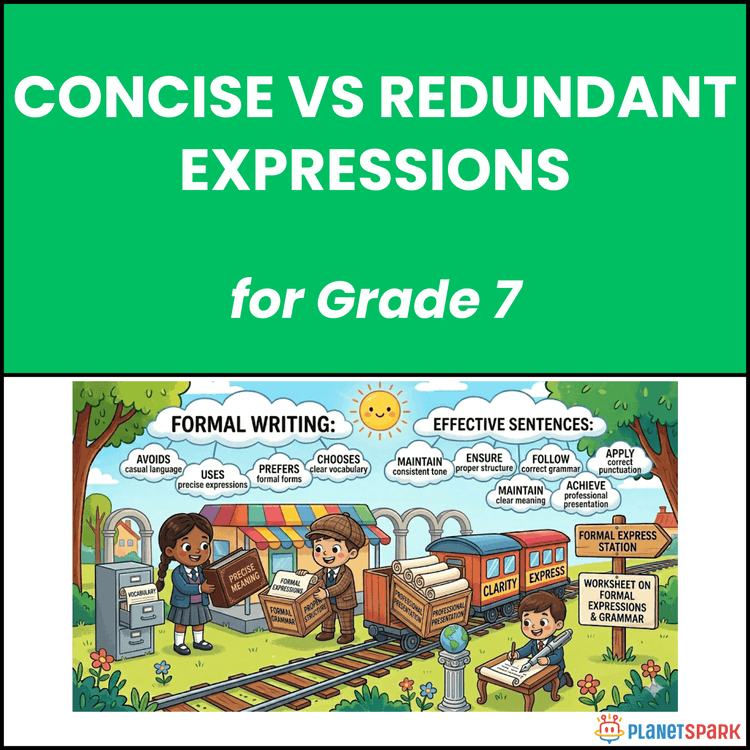 Class 7 Worksheet on Concise and Redundant Expressions