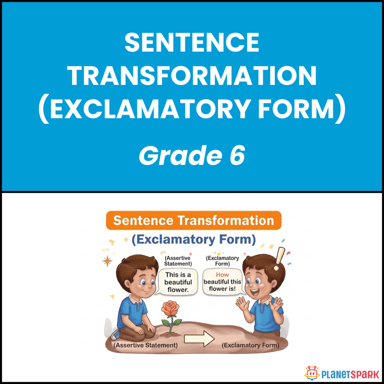 Class 6 Exclamatory Form Sentence English Worksheet