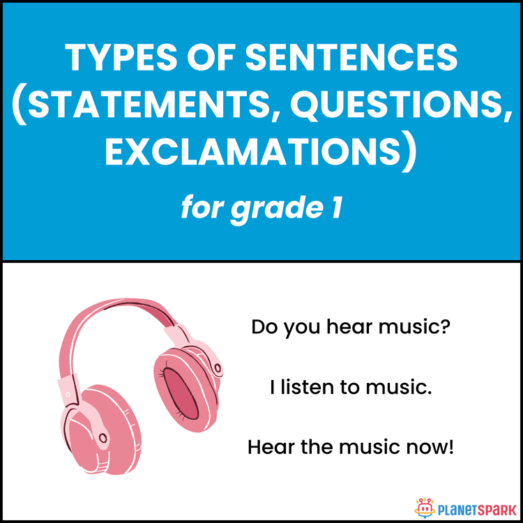 Class 1 Grammar Worksheet on Sentence Types