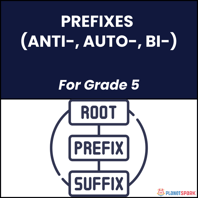 Class 5 English Worksheet on Prefixes Anti Auto Bi
