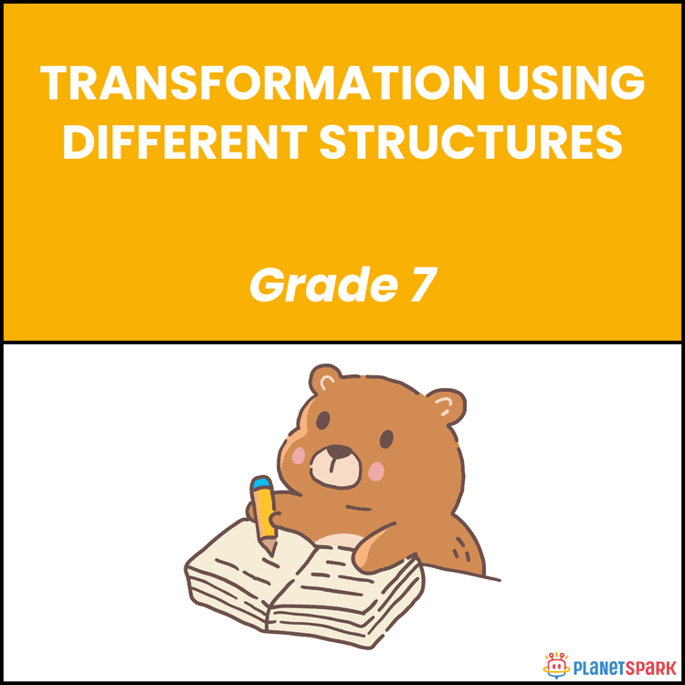 Class 7 English Grammar Worksheet on Sentence Transformation