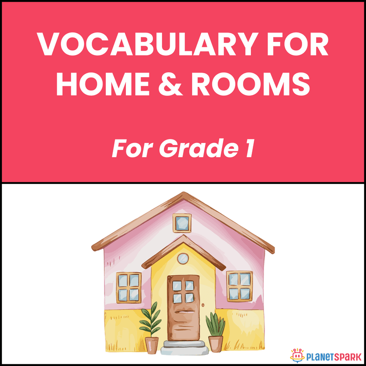 Class 1 English Worksheet on Home and Rooms 