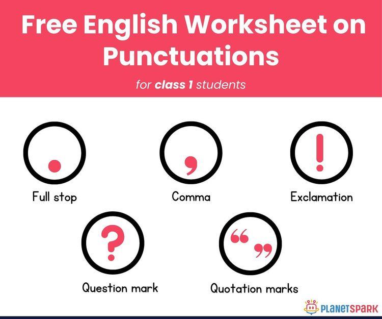 Class 1 Grammar Worksheet – Punctuation Practice