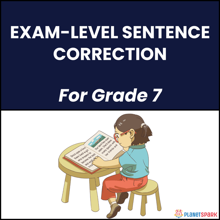 Class 7 Grammar Worksheet on Sentence Correction Practice