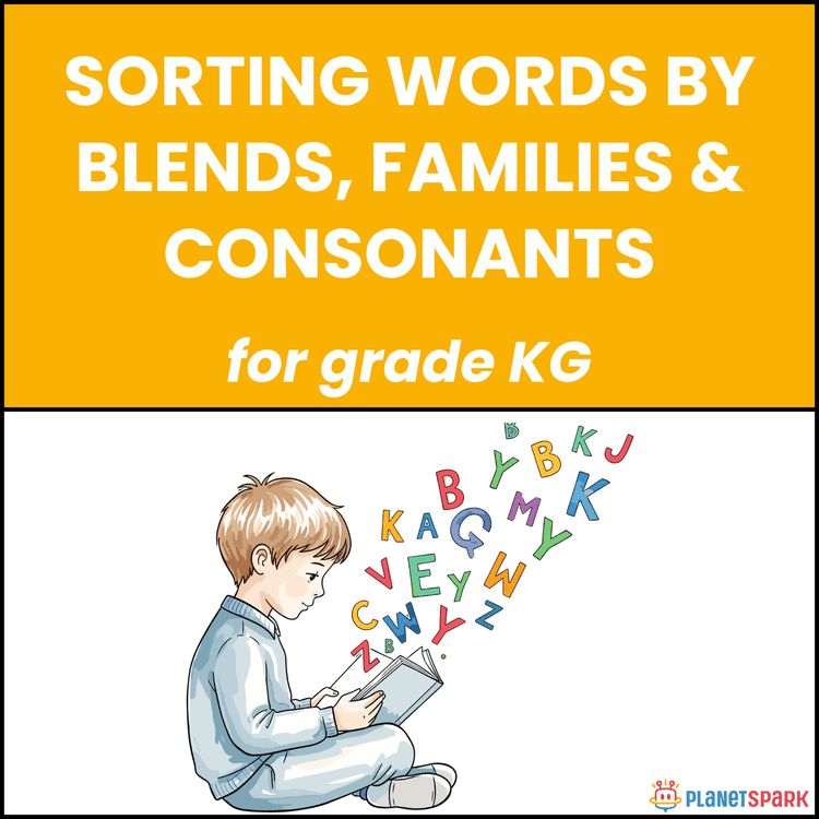 Class KG Grammar Worksheet Sorting Blends Families Sounds