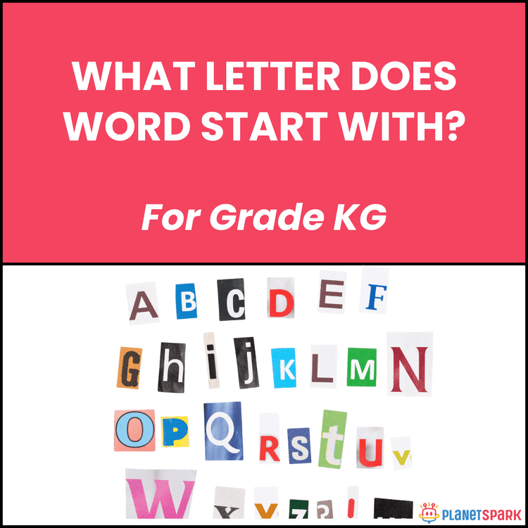 Class KG English Worksheet on Starting Letters