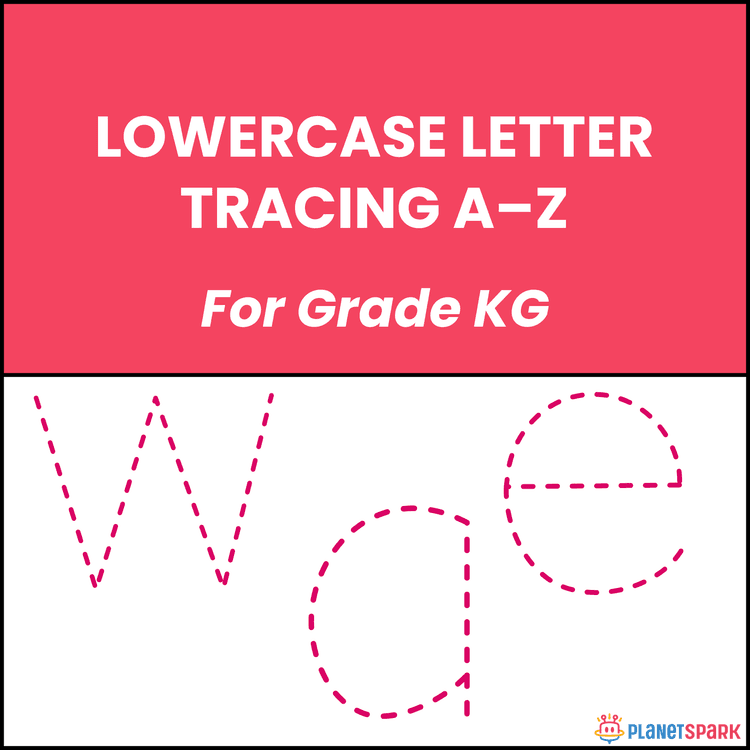 Class KG English Worksheet on Lowercase Letter Tracing