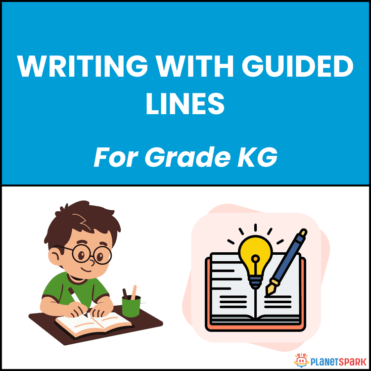 Class KG English Worksheet on Guided Line Writing