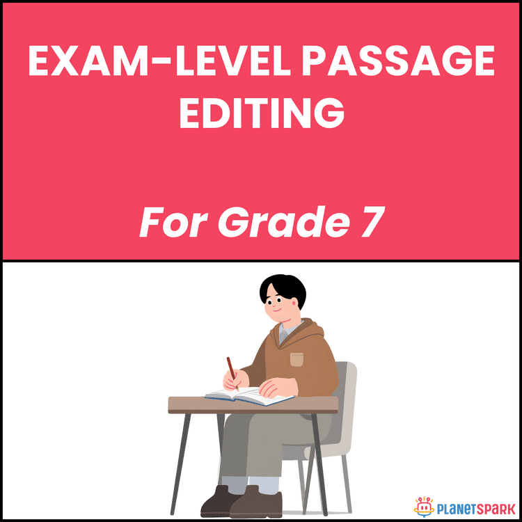 Class 7 Grammar Worksheet on Passage Editing Practice Tasks