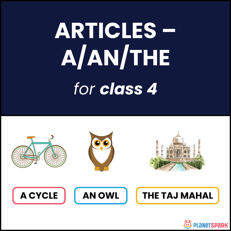 Class 4 Grammar Worksheet Articles – A, An, The