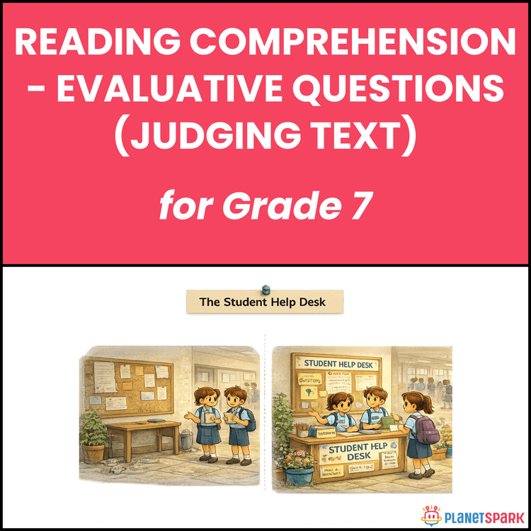 Class 7 English Worksheet on Evaluative Questions