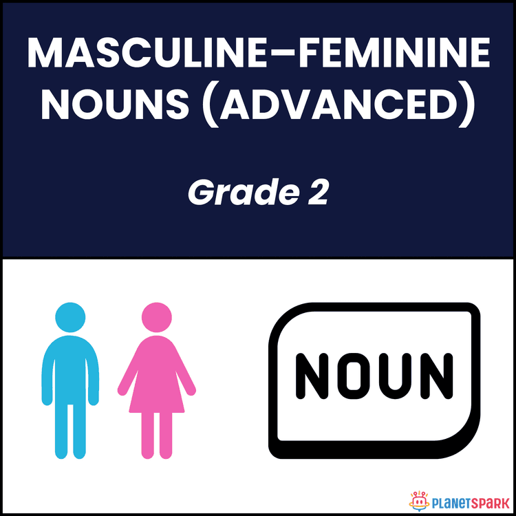 Class 2 English Worksheet on Gender Nouns
