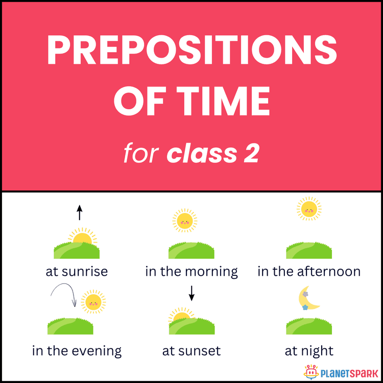 Class 2 Prepositions of Time Grammar Sheet