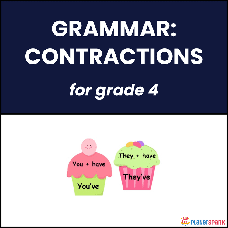 Class 4 Grammar Worksheet on Contractions