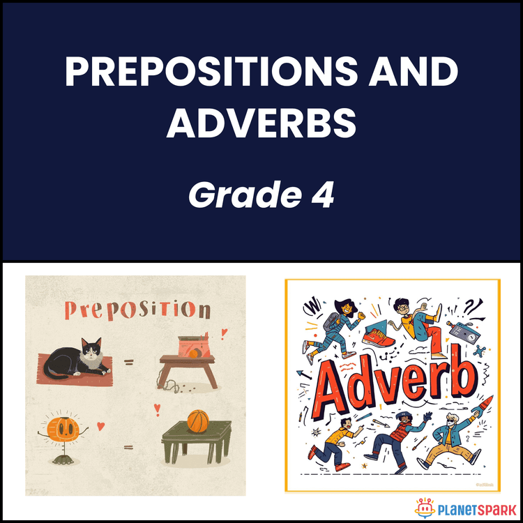 Class 4 Prepositions vs Adverbs Worksheet
