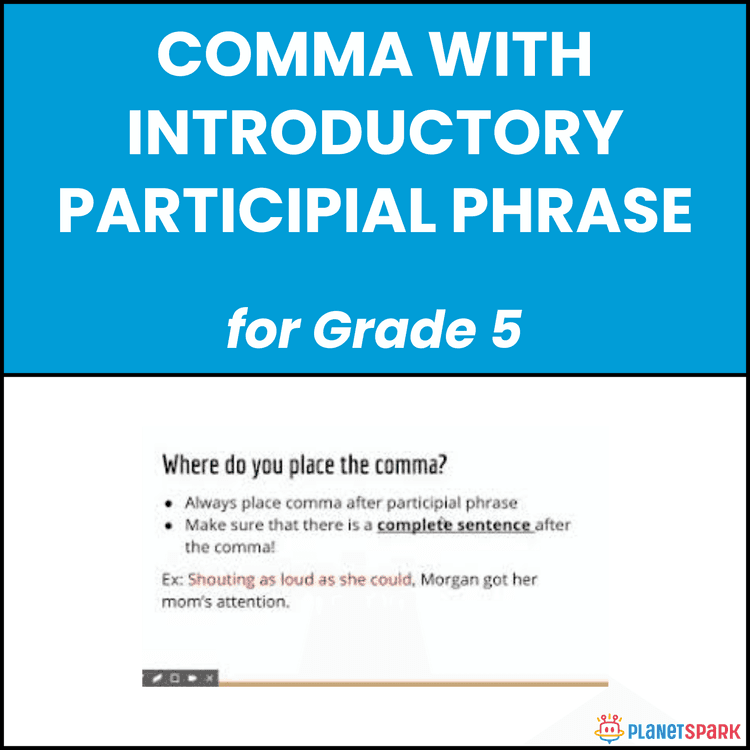 Class 5 Comma Participial Phrase Worksheet