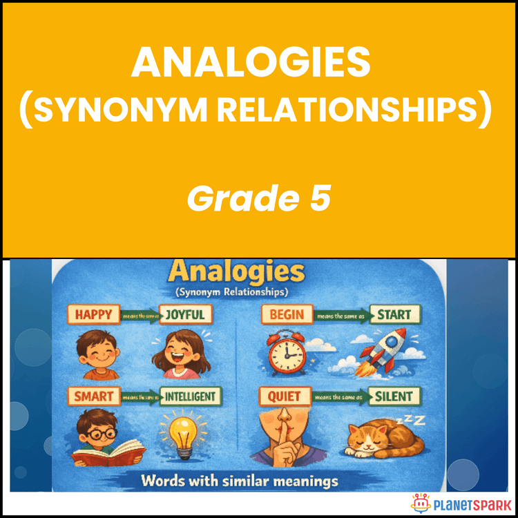 Class 5 English Worksheet on Analogies 