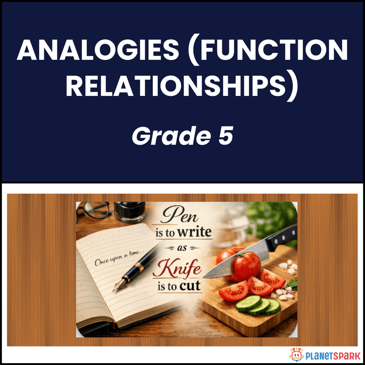 Class 5 English Worksheet on Analogies