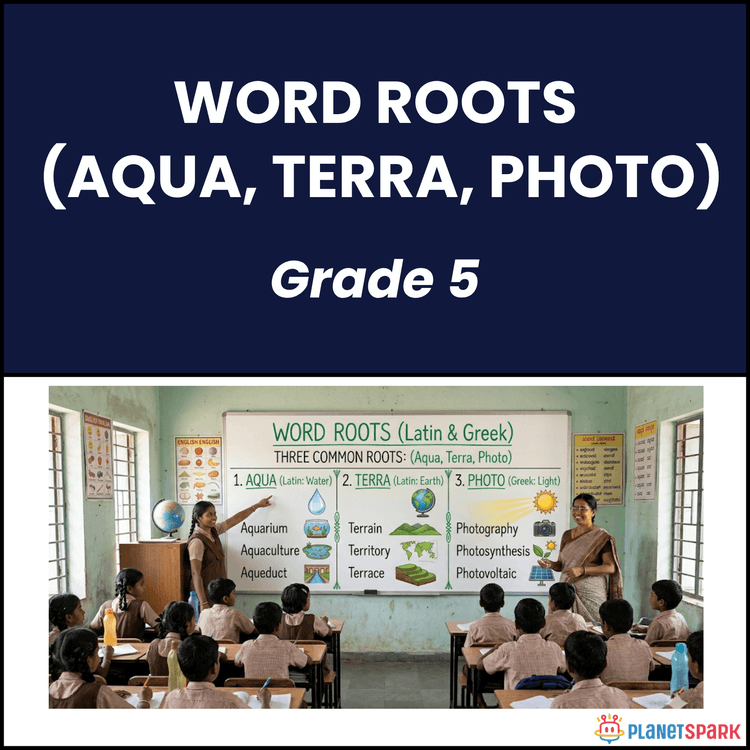 Class 5 English Worksheet on Word Roots 